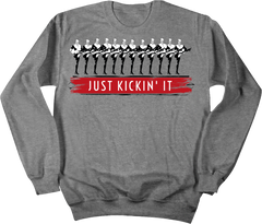 Just Kickin' It Dressing Festive crewneck grey