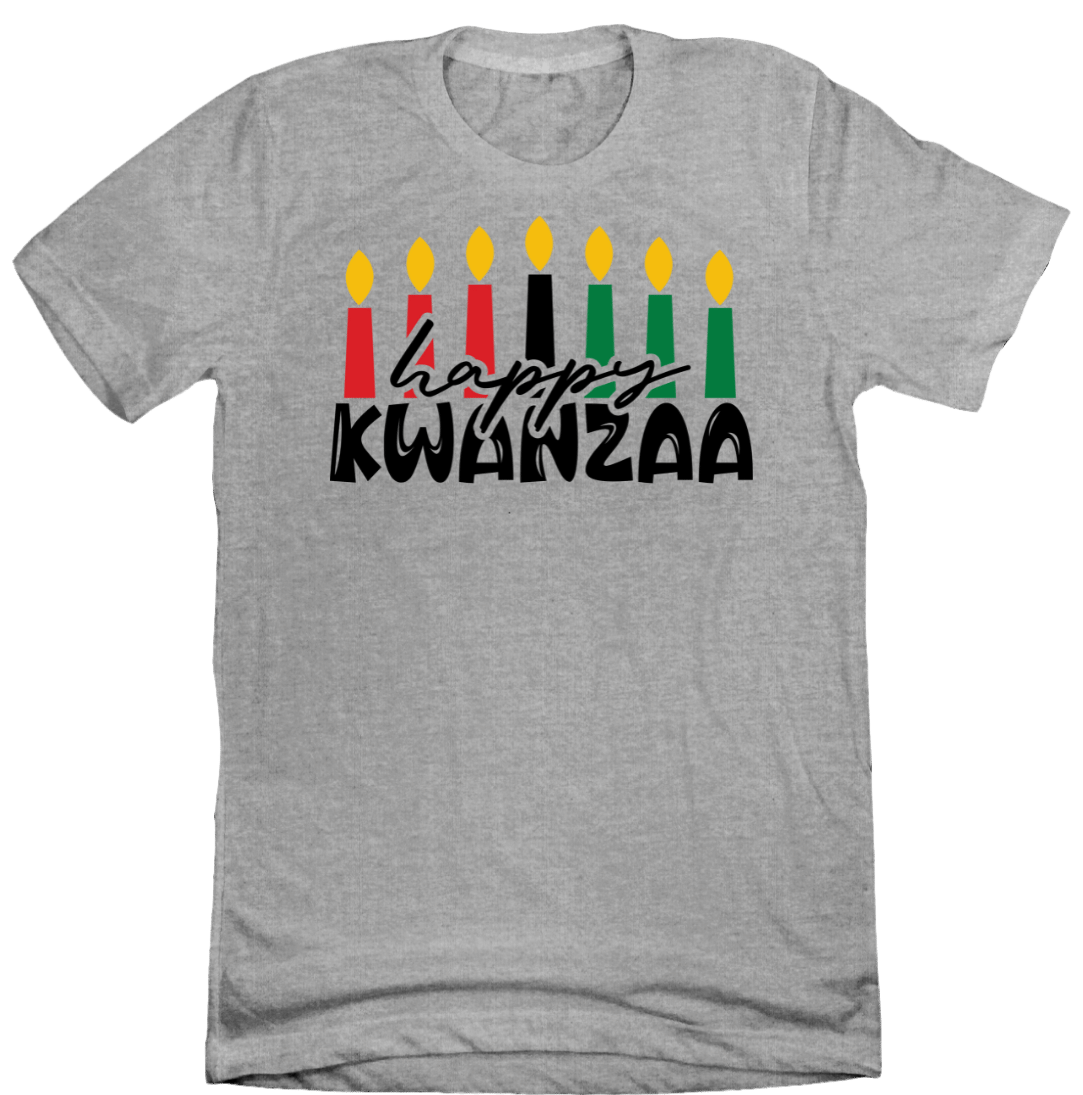 Happy Kwanza Dressing Festive T-shirt grey