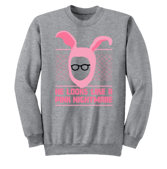 He Looks Like a Pink Nightmare crewneck