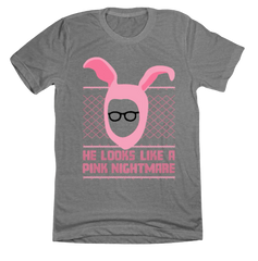He Looks Like a Pink Nightmare T-shirt grey