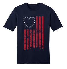 Hearts Stars and Stripes T-shirt Navy Blue Dressing Festive