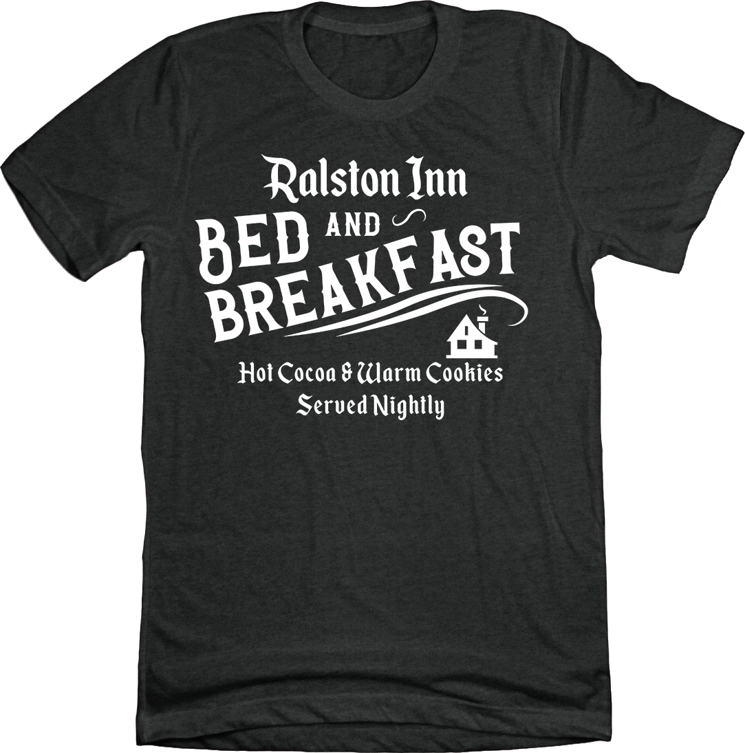 Ralston Inn Bed & Breakfast Dressing Festive charcoal T-shirt
