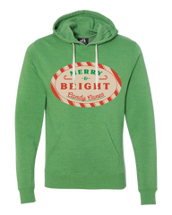 Merry and Bright Candy Canes Dressing Festive green hoodie