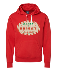 Merry and Bright Candy Canes Dressing Festive red hoodie