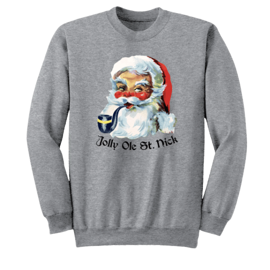 Jolly Ole St. Nick grey crewneck
