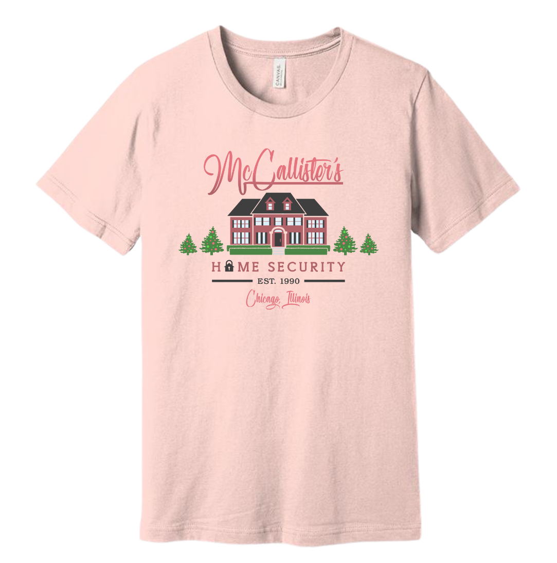 McCallister's Home Security Pink T-shirt Dressing Festive