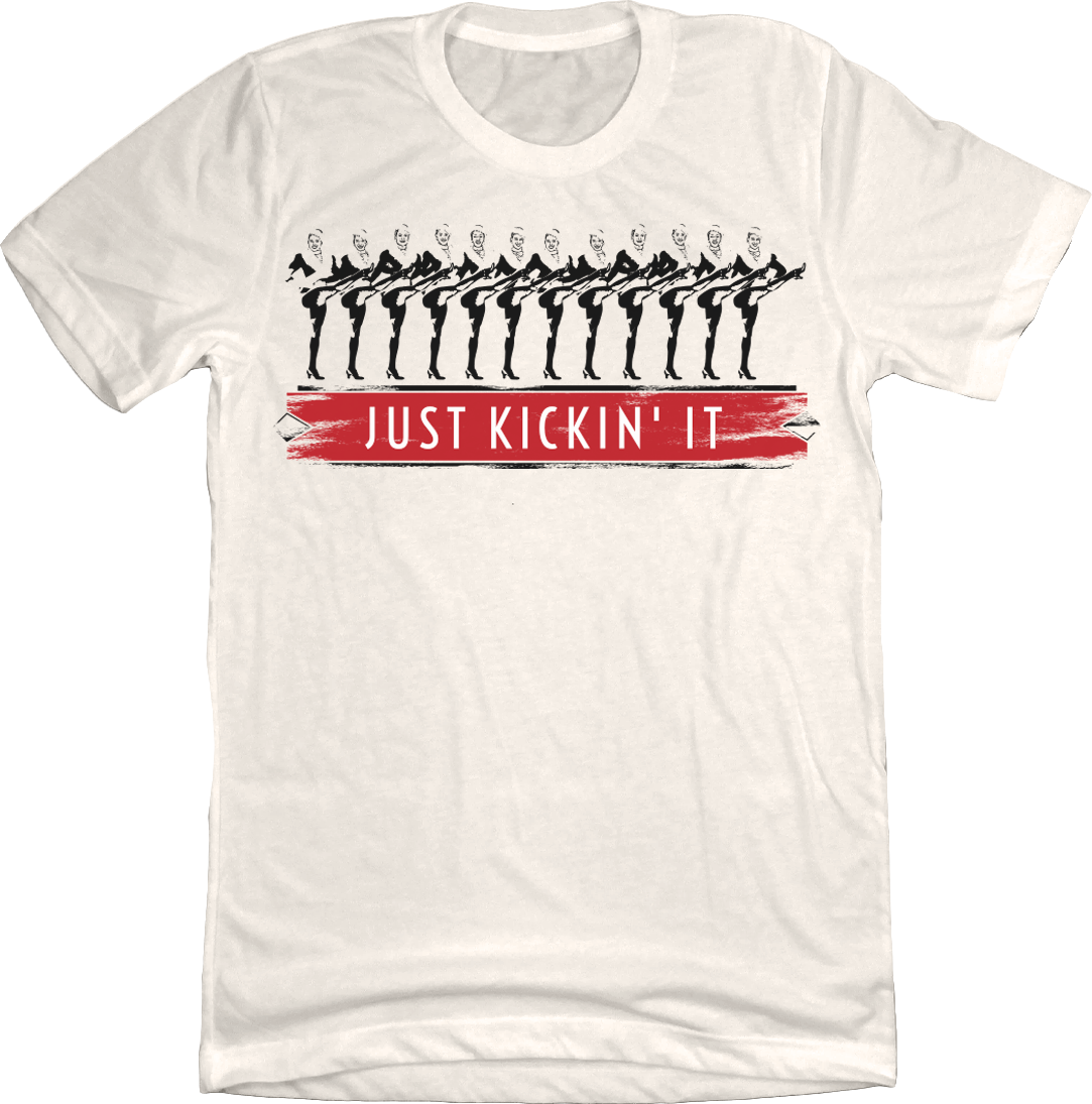 Just Kickin' It Dressing Festive natural white T-shirt