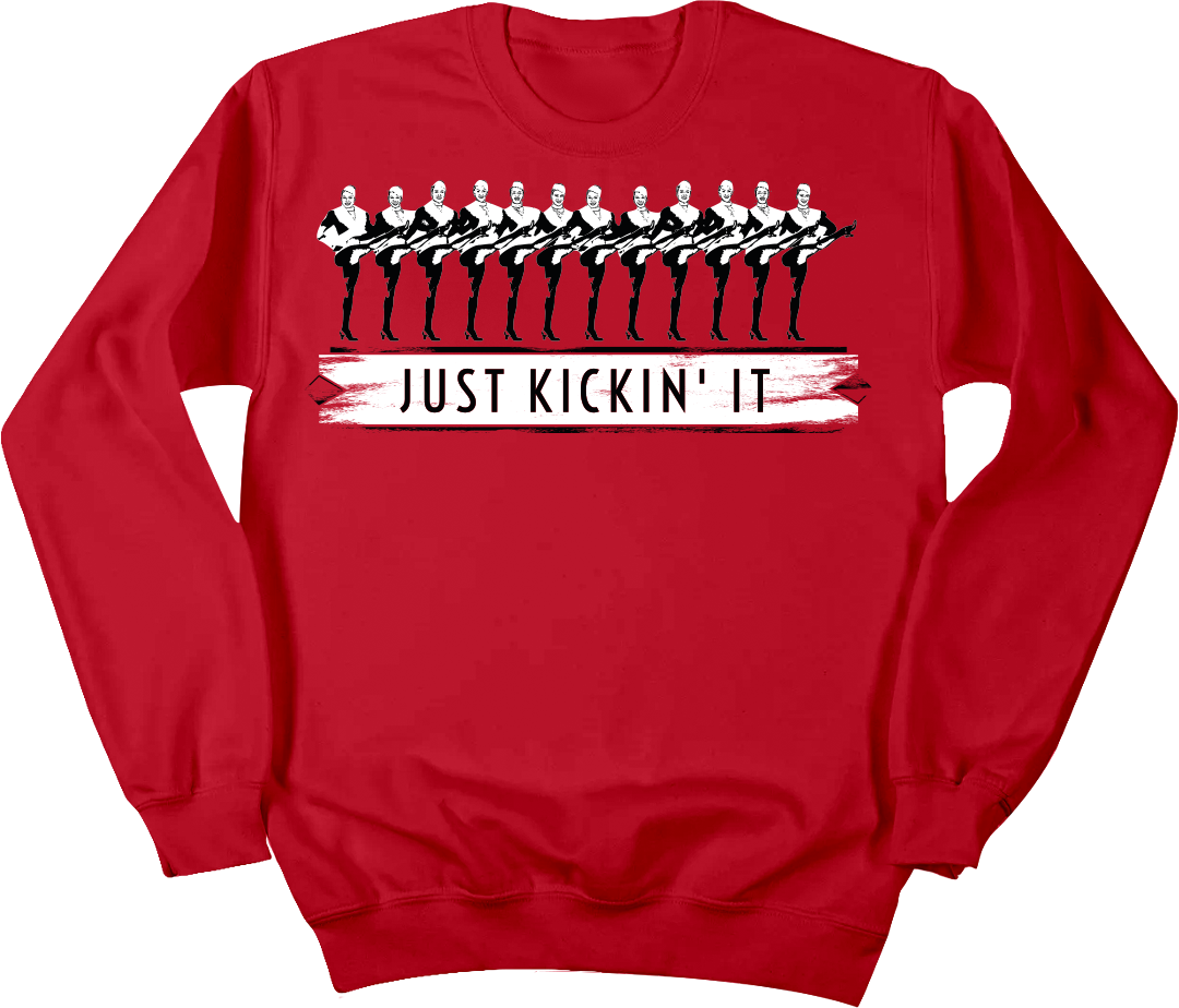 Just Kickin' It Dressing Festive red crewneck