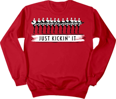 Just Kickin' It Dressing Festive red crewneck