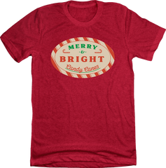 Merry and Bright Candy Canes Dressing Festive red tee