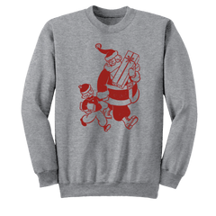 Santa and Friend Crewneck grey