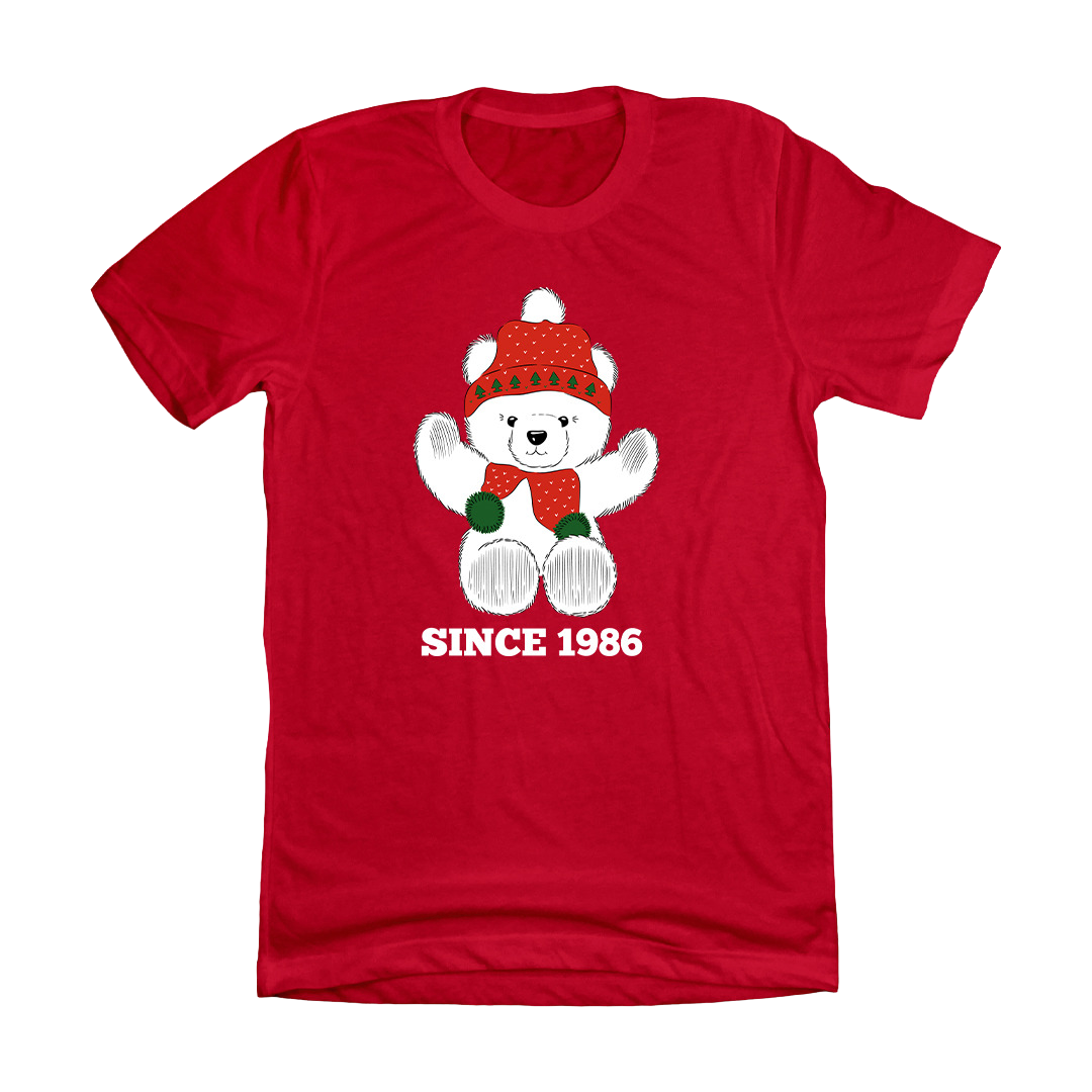 Lazzie Bear Since 1986 T-shirt red Dressing Festive