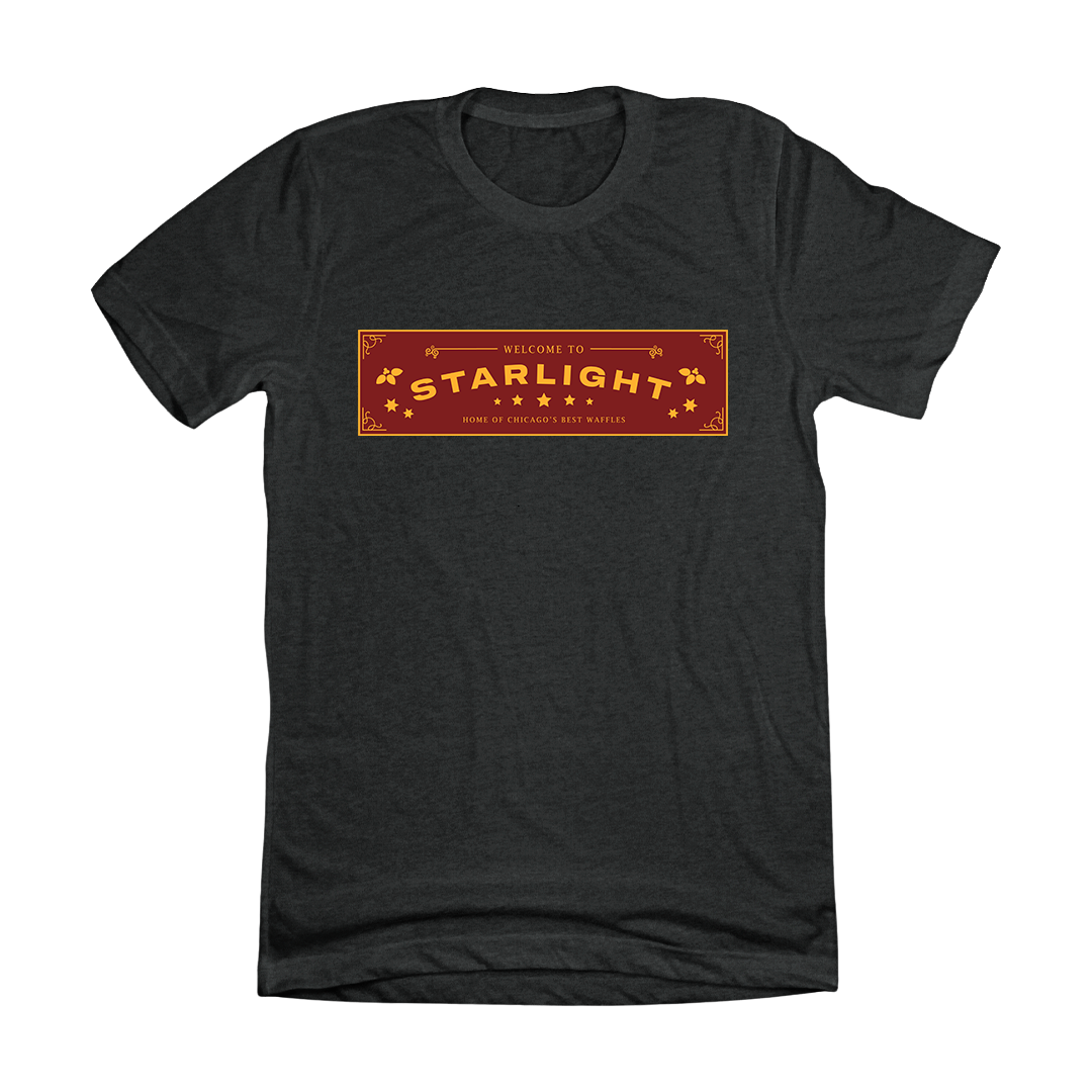 Starlight Diner Color Logo Dressing Festive black T-shirt