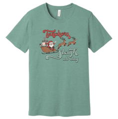 Teachers Sleigh All Day Dressing Festive prism dusty blue T-shirt