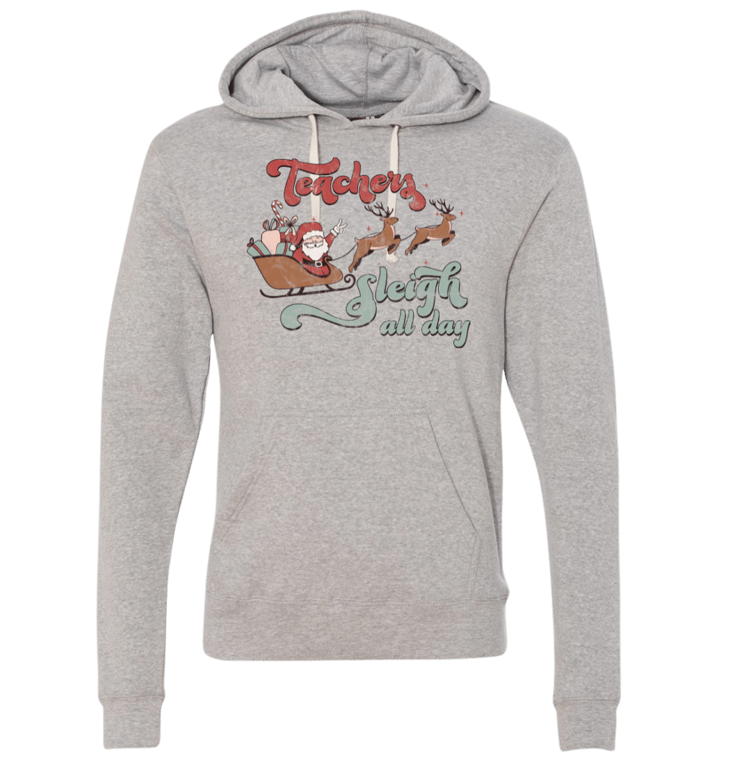 Teachers Sleigh All Day Dressing Festive light grey Hoodie