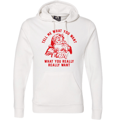 Tell Me What You Want Dressing Festive white hoodie