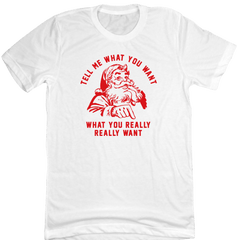 Tell Me What You Want Dressing Festive white T-shirt