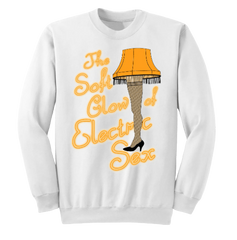The Soft Glow of Electric Sex white crewneck Dressing Festive