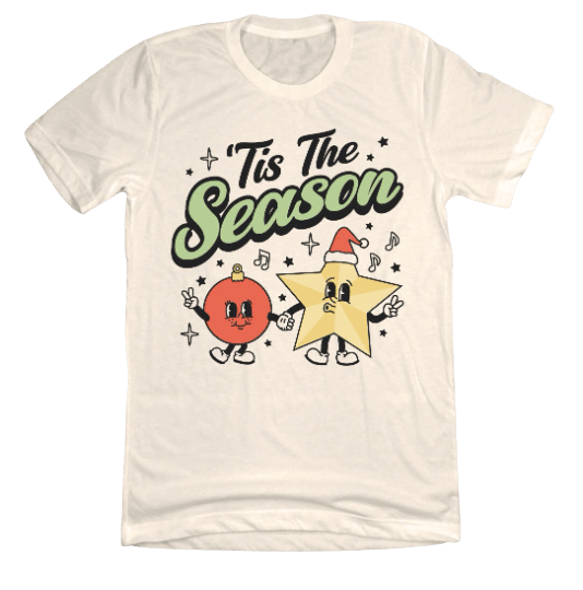 Tis the Season Star and Ornaments Natural White T-shirt