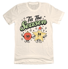 Tis the Season Star and Ornaments Natural White T-shirt