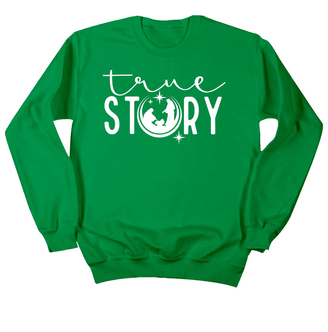 True Story Dressing Festive green crewneck