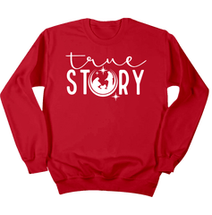 True Story Dressing Festive red crewneck