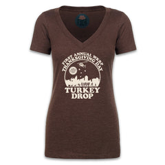 The ORIGINAL WKRP Turkey Drop Women's V-Neck Shirt