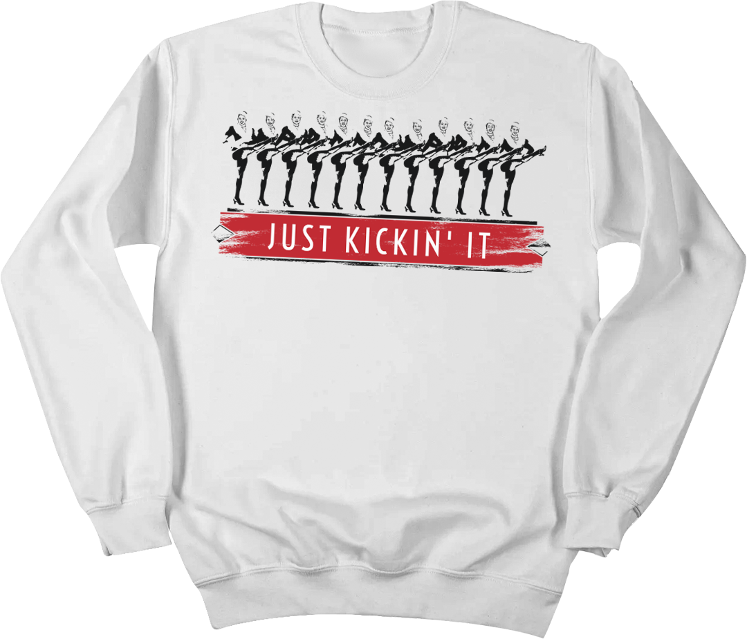 Just Kickin' It Dressing Festive white crewneck