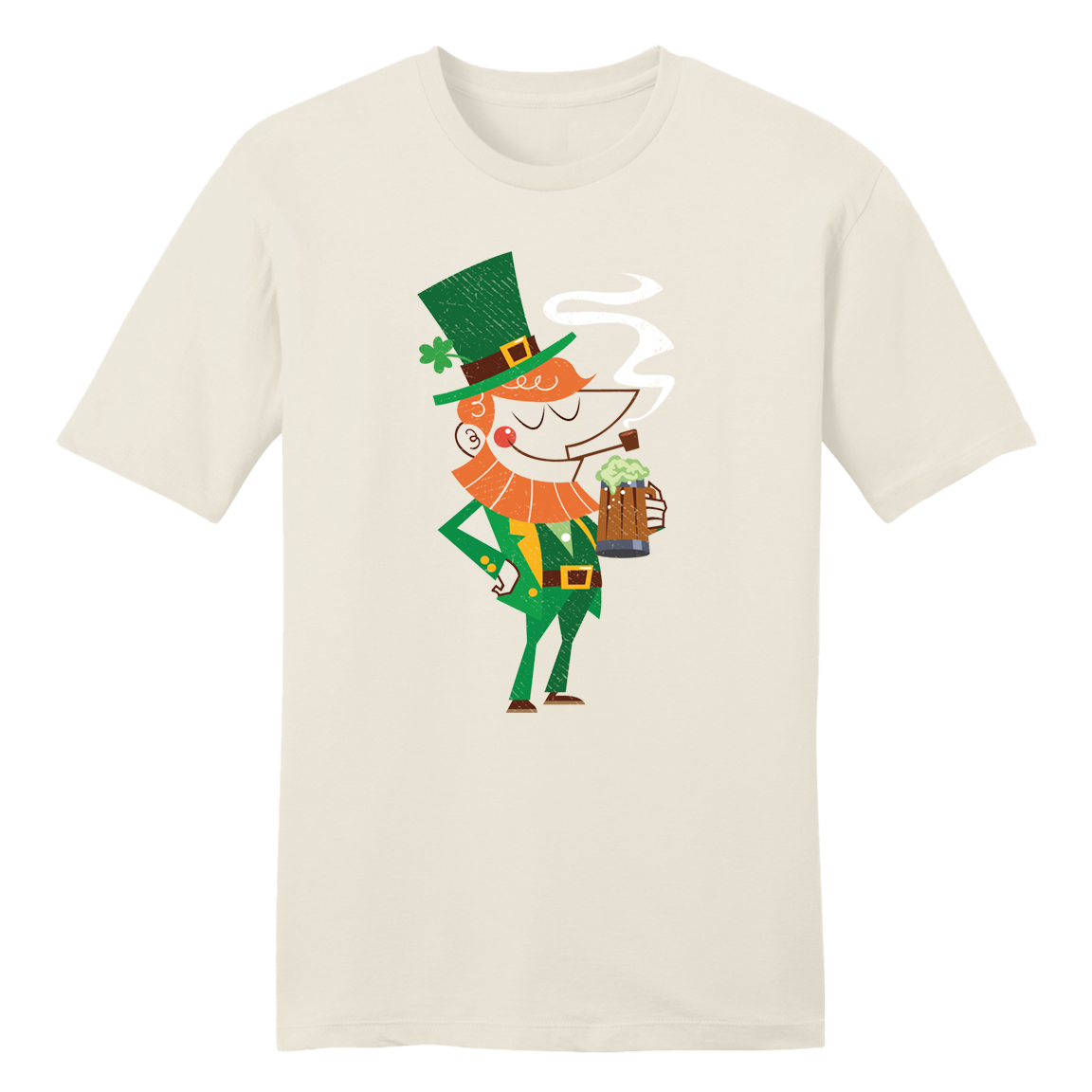 Mid-Century Leprechaun Dressing Festive White T-shirt