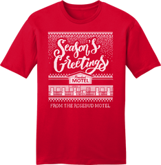 Rosebud Motel Season's Greetings Ugly Sweater tee