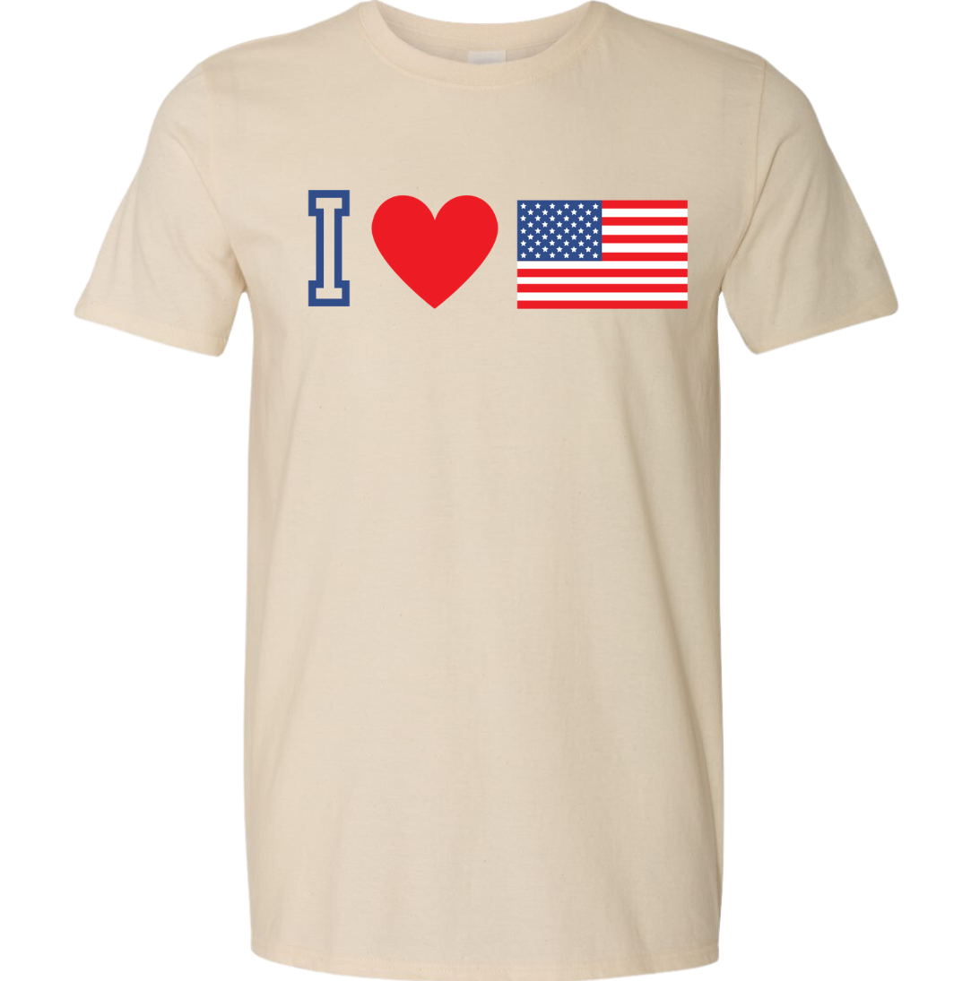 I Heart Flag Dressing Festive natural t-shirt