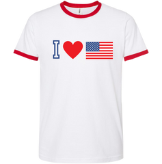 I Heart Flag Dressing Festive ringer t-shirt