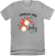 Jingle in July Dressing Festive  grey T-shirt