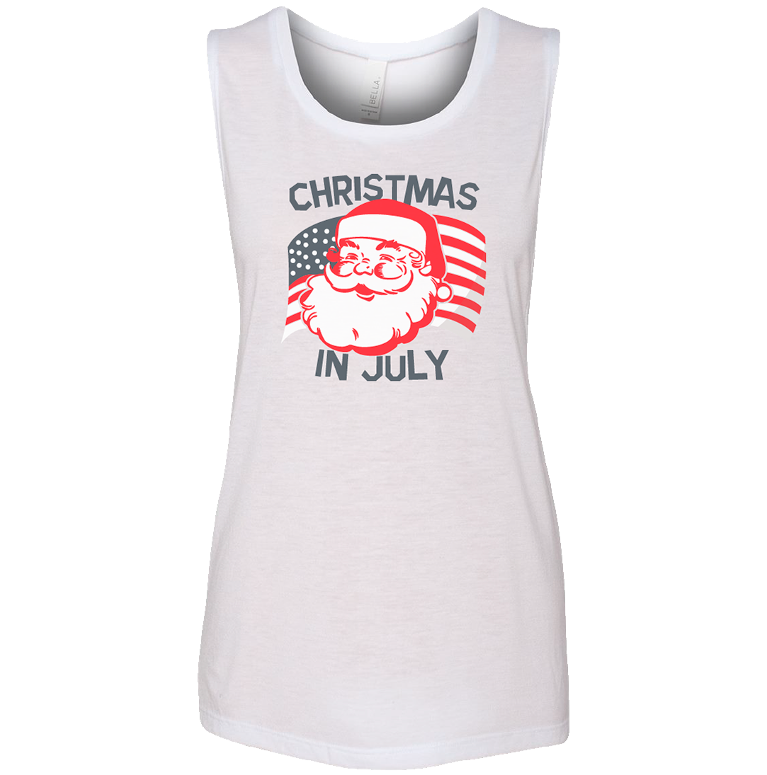 Santa Flag Dressing festive white tank