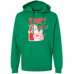 Hallmark Movies and Chill Dressing Festive green hoodie