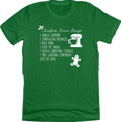 Christmas Movie Recipe Dressing Festive green T-shirt