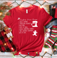 Christmas Movie Recipe Dressing Festive  red T-shirt