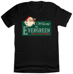 Welcome To Evergreen Dressing Festive black T-shirt