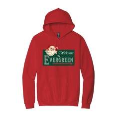Welcome To Evergreen Dressing Festive red hoodie