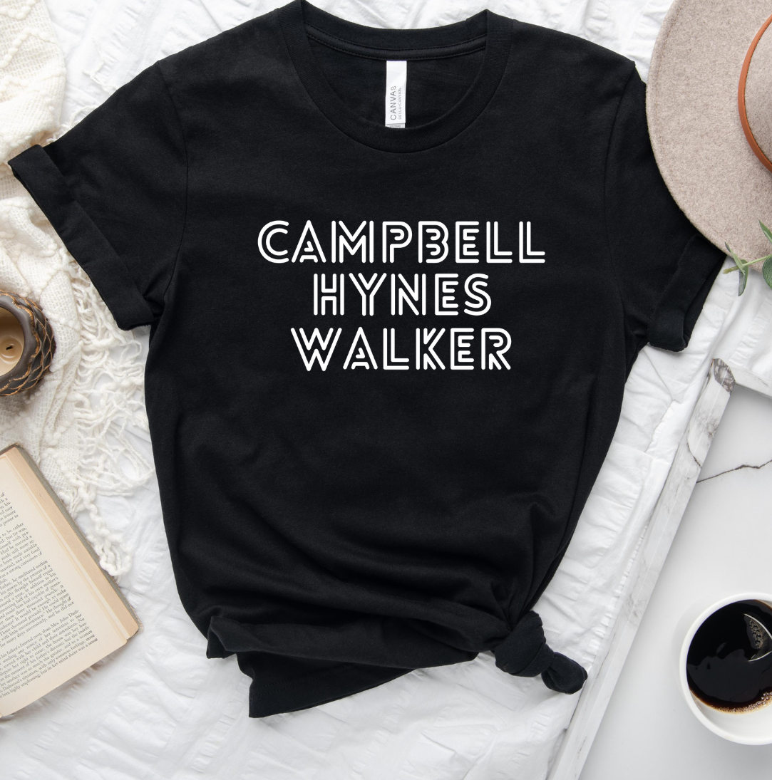 Campbell Hynes Walker Hallmark Favorites Dressing Festive T-shirt Black