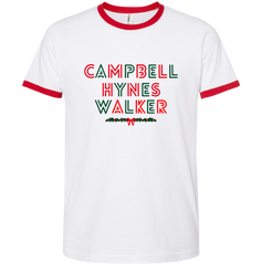 Campbell Hynes Walker Hallmark Favorites Christmas Version Dressing Festive T-shirt  ringer