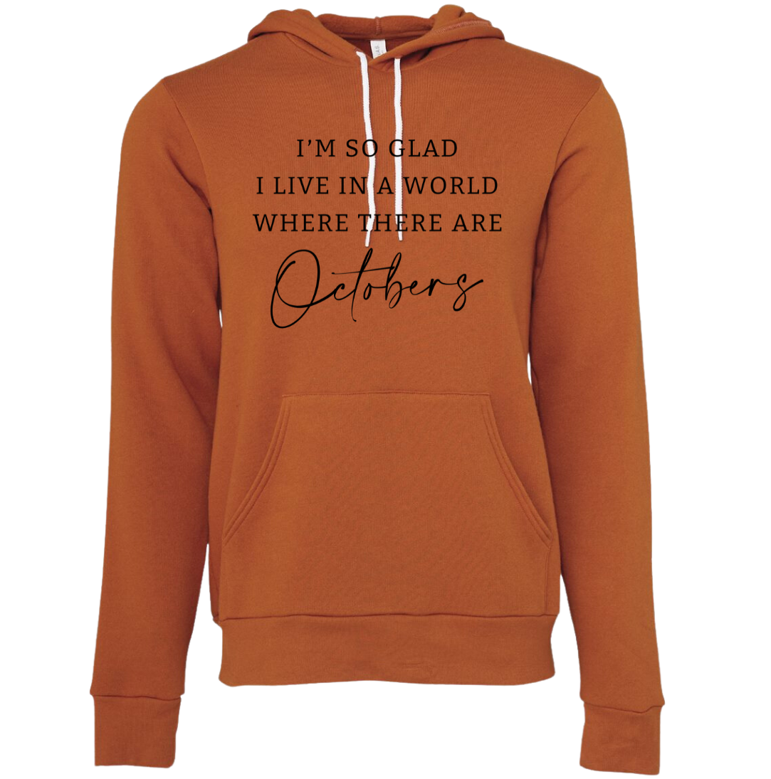 World With Octobers Black Print Dressing Festive autumn hoodie