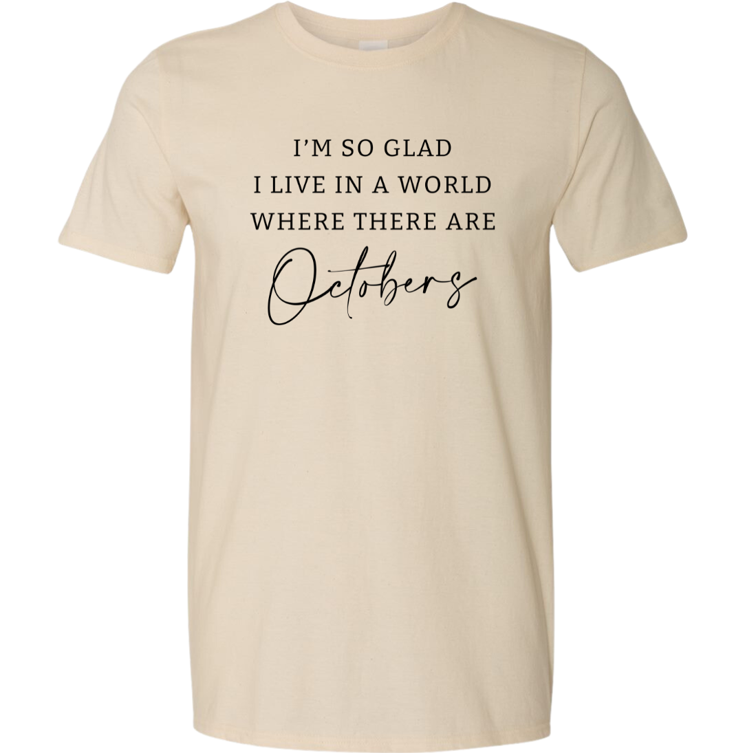 World With Octobers Black Print Dressing Festive natural white tee
