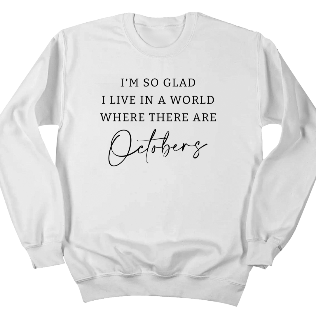 World With Octobers Black Print Dressing Festive white crew
