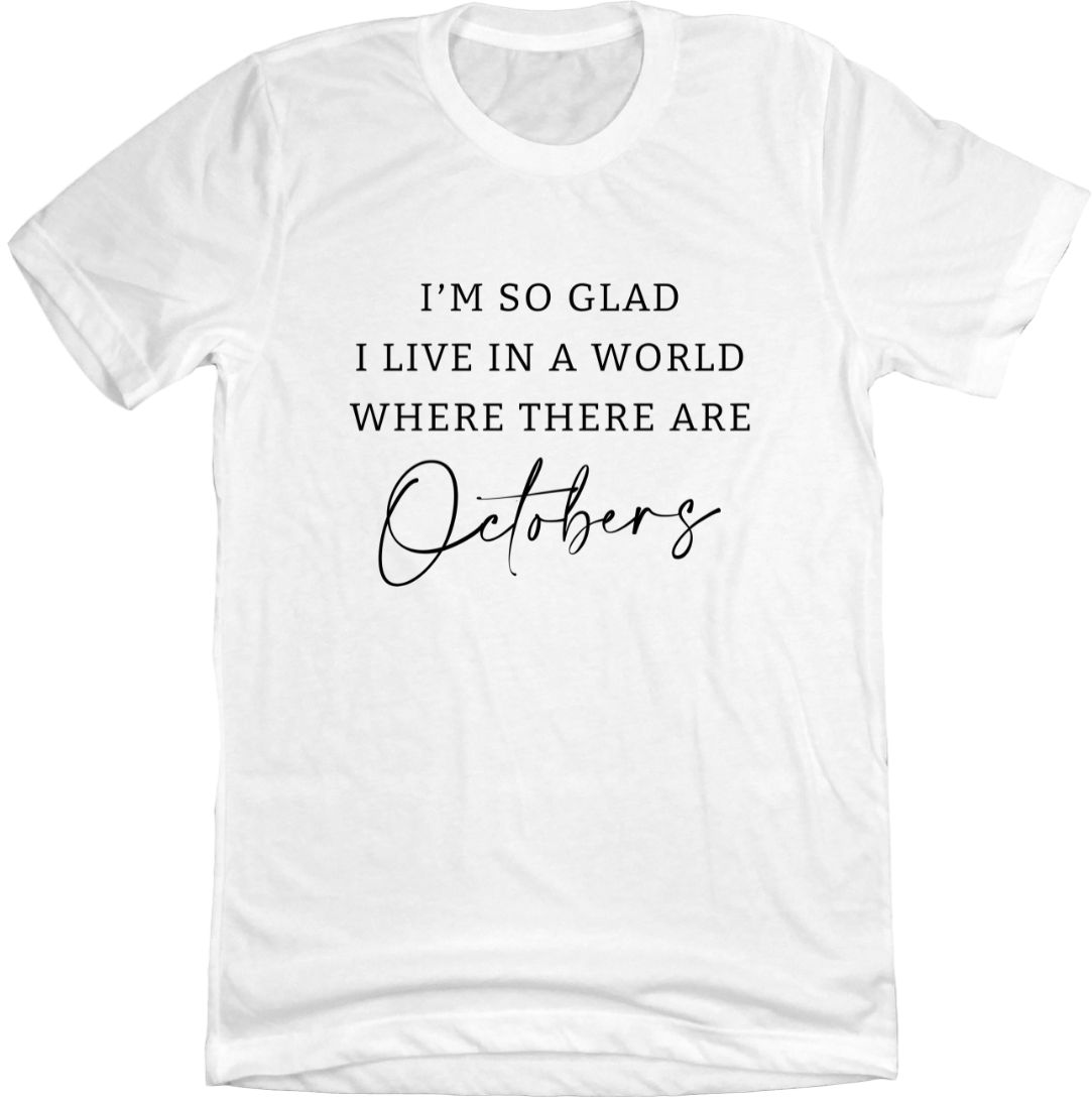 World With Octobers Black Print Dressing Festive white tee