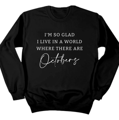 World With Octobers White Print Dressing Festive Black  crew