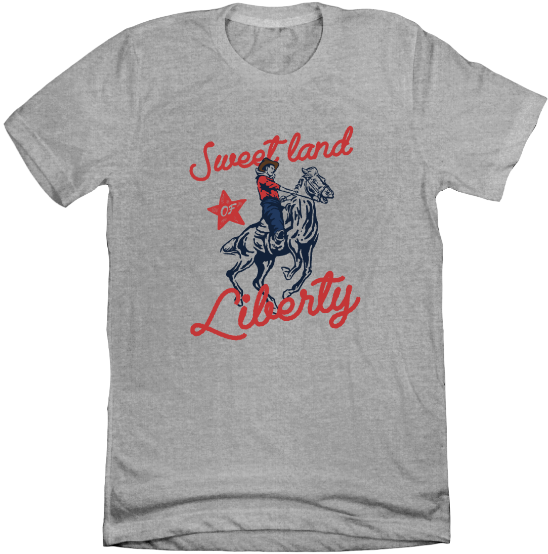 Sweet Land of Liberty Dressing Festive T-shirt grey