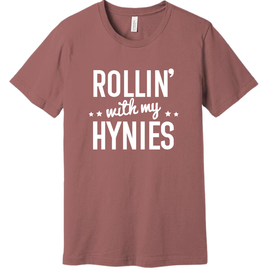 Rollin with my Hynies Dressing Festive T-shirt mauve