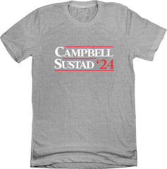 Campbell Sustad Hallmark Political Campaign Dressing Festive grey Tee