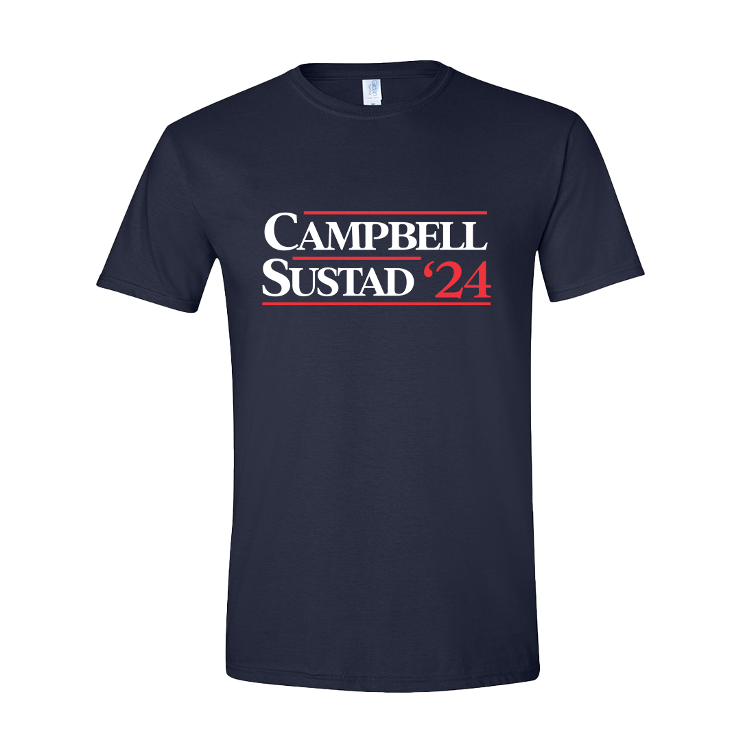 Campbell Sustad Hallmark Political Campaign Dressing Festive navy tee
